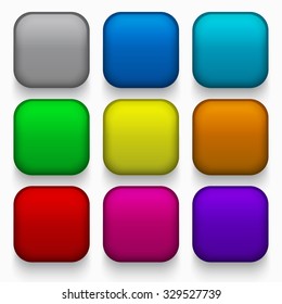 Vector modern colorful web buttons set on white background