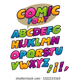 Vector of modern comical font and alphabet, comics style alphabet colorful collection set - Vector 