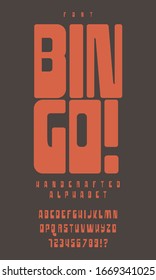 Vector of modern comical font and alphabet