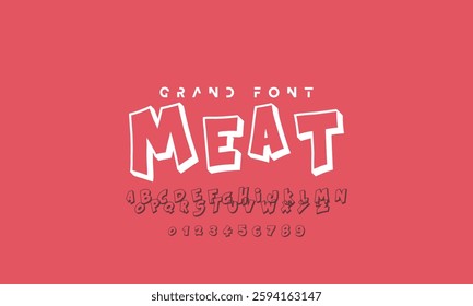 Vector of modern comical font and alphabet. Playful style font design, colorful childish alphabet, letters and numbers vector illustration