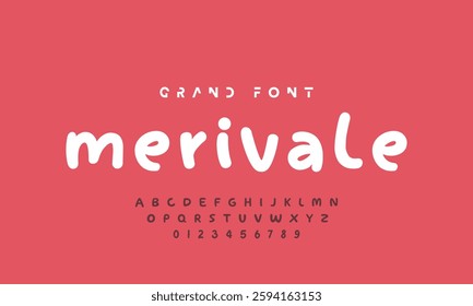 Vector of modern comical font and alphabet. Playful style font design, colorful childish alphabet, letters and numbers vector illustration
