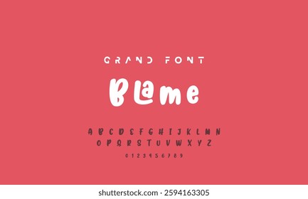 Vector of modern comical font and alphabet. Playful style font design, colorful childish alphabet, letters and numbers vector illustration