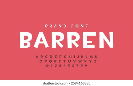 Vector of modern comical font and alphabet. Playful style font design, colorful childish alphabet, letters and numbers vector illustration
