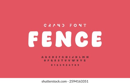 Vector of modern comical font and alphabet. Playful style font design, colorful childish alphabet, letters and numbers vector illustration