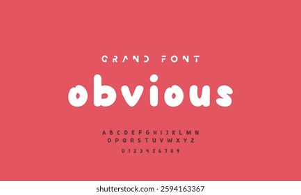 Vector of modern comical font and alphabet. Playful style font design, colorful childish alphabet, letters and numbers vector illustration