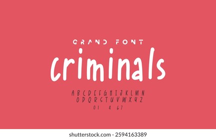 Vector of modern comical font and alphabet. Playful style font design, colorful childish alphabet, letters and numbers vector illustration