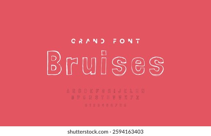 Vector of modern comical font and alphabet. Playful style font design, colorful childish alphabet, letters and numbers vector illustration