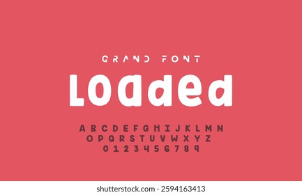 Vector of modern comical font and alphabet. Playful style font design, colorful childish alphabet, letters and numbers vector illustration