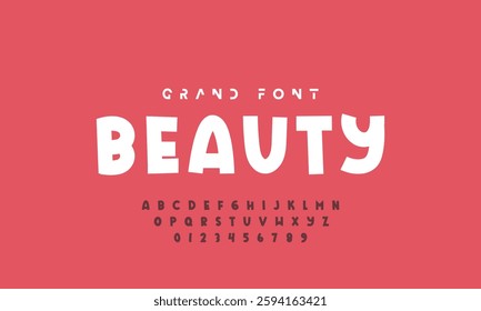 Vector of modern comical font and alphabet. Playful style font design, colorful childish alphabet, letters and numbers vector illustration