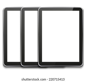 vector modern computer tablets on white background. Eps10