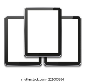 vector modern computer tablets on white background. Eps10