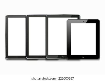 vector modern computer tablets on white background. Eps10