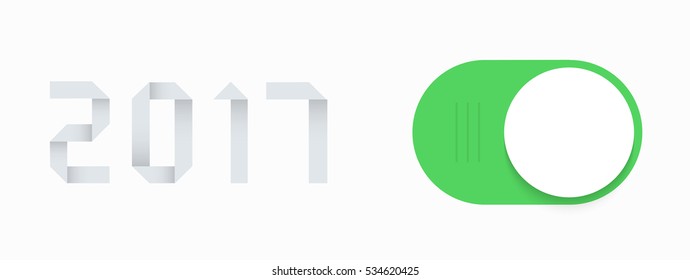 Vector modern concept 2017 new year and slider button template