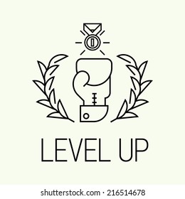 Vector modern concept design on level up | Trendy level up minimalistic icon 