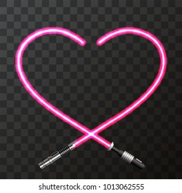 Vector modern concept heart and lightsaber for Valentines day or womens day background