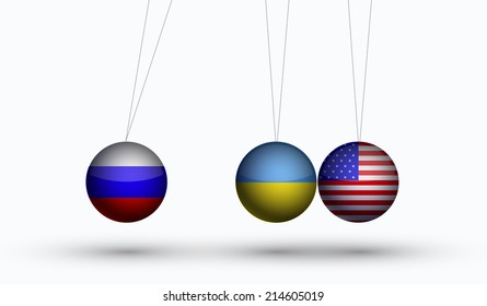 Vector modern concept Newton cradle. conception of politics. Eps10