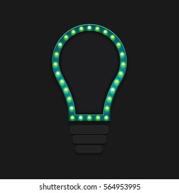 Vector modern concept retro billboard and idea or light bulb background with place for your text