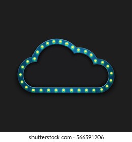 Vector modern concept retro billboard and cloud background with place for your text