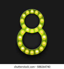 Vector modern concept retro billboard and 8 march icon on black background with place for your text