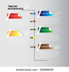 Vector modern conceptual timeline infographics with nice elements. Can be used for your presentation or websites.
