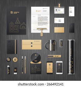 Vector modern corporate identity template for real estate or travel agency