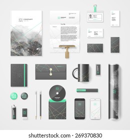 Vector modern corporate identity template for real estate or travel agency