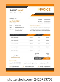 vector modern corporate invoice design clean layout template