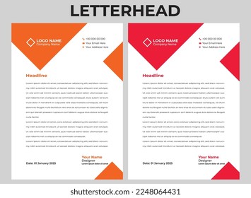Vector modern corporate letterhead template design
