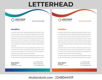 Vector modern corporate letterhead template design