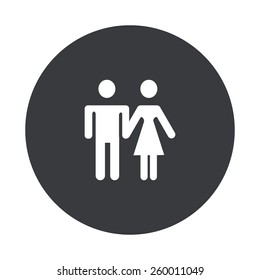 Vector modern couple gray circle icon on white background