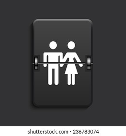 vector modern couple scoreboard black icon. Eps 10
