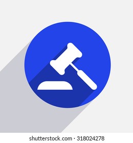 Vector modern courthouse circle icon with shadow