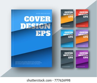 Vector modern covers with diagonal colored stripes. Templates with floating sheets above the background for business, reports and brochures with diagonal soaring sheets