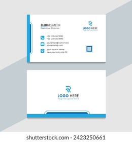 vector modern creative blue business card design template 