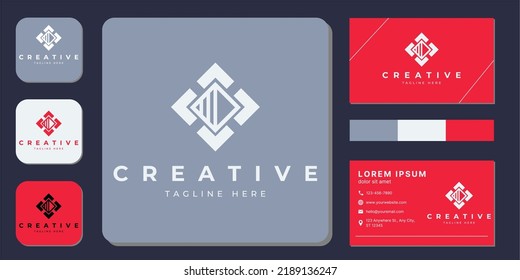 Vector modern creative with business card template.