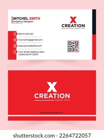  Vector modern creative business card and name card, horizontal simple clean template vector design, layout in rectangle size.Creative and Clean Business Card Template