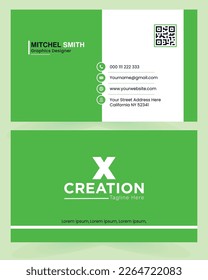  Vector modern creative business card and name card, horizontal simple clean template vector design, layout in rectangle size.Creative and Clean Business Card Template