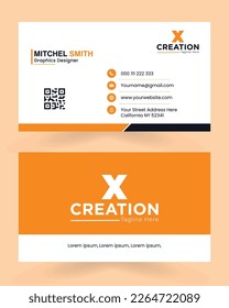 Vector modern creative business card and name card, horizontal simple clean template vector design, layout in rectangle size.Creative and Clean Business Card Template