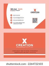  Vector modern creative business card and name card, horizontal simple clean template vector design, layout in rectangle size.Creative and Clean Business Card Template