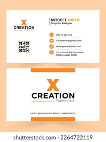  Vector modern creative business card and name card, horizontal simple clean template vector design, layout in rectangle size.Creative and Clean Business Card Template