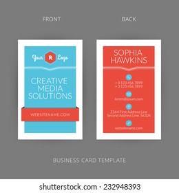 Vector modern creative business card template. Flat design. EPS 10