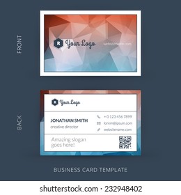 Vector modern creative business card template. Flat design. EPS 10