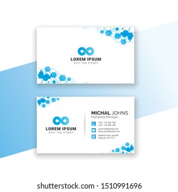 Vector Modern Creative and Clean Blue Double-Sided Business Card Template