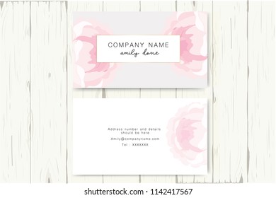 Vector Modern Creative and Clean Business Card Template with flower and leaf for hotel , flower shop ,spa and beauty cosmetic.