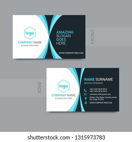 Vector modern creative and clean business card template. Flat design - Vector