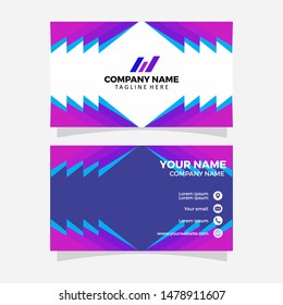 Vector modern creative and clean business card template. Trendy gradient shapes