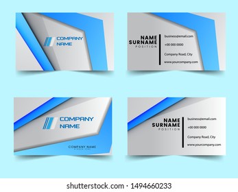 Vector Modern Creative and Clean Business Card Template. Blue modern creative business card and name card,horizontal simple clean template vector design, layout in rectangle size.
