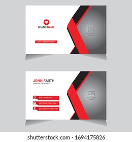 Vector Moderna, creativa y limpia tarjeta de presentación Diseño plantilla. Compañía, Oficina, Imágenes. Fondo Rojo Y Blanco
