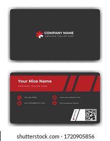 Vector Modern Creative and Clean Business Card Template with qrcode