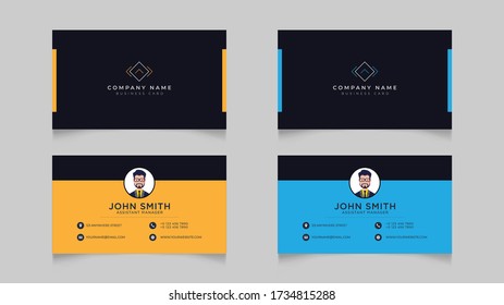 Plantilla de diseño de tarjetas de visita Vector Moderno, creativa y limpia 